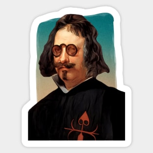 Spanish Writer Francisco Gomez De Quevedo y Villegas illustration Sticker